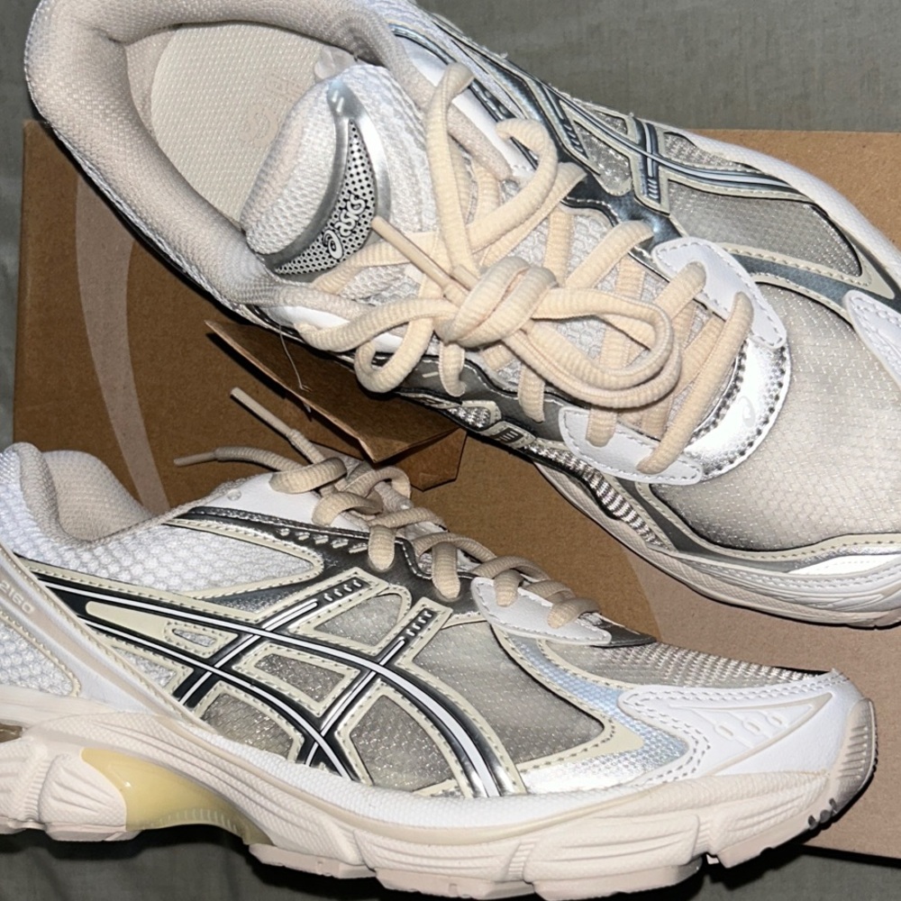 Women’s ASICS pure silver white GT-2160 women’s 7.5 crème - Picture 3 of 11